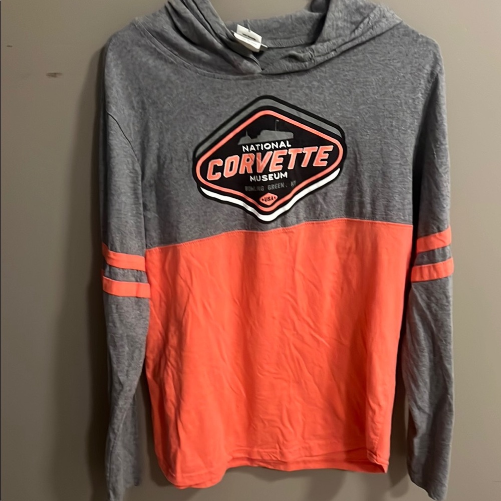 Womens Gray and Orange Hoodie shirt